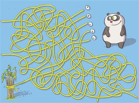 Panda Maze Game Stock Illustration