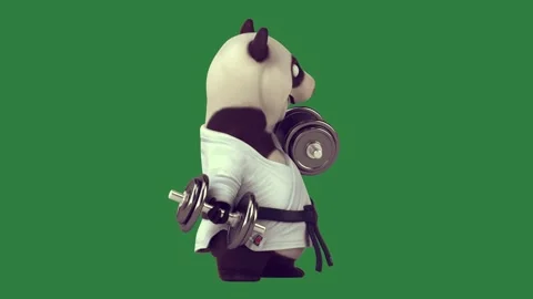 Panda Motion With Holding - Chroma Key Green Screen Footage Stockbeeldmateriaal 338017030
