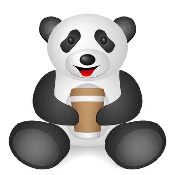 Panda paper coffee cup Stock Illustration