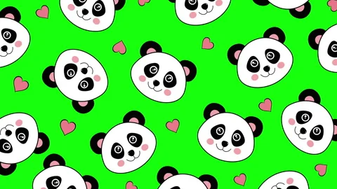 Panda Pattern Isolated Video stock 243926103