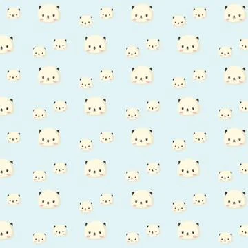 Panda pattern on light blue background. Stock Illustration