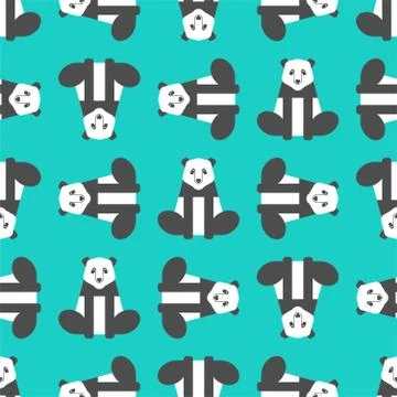 Panda pattern seamless. china bear background. Wild animal Vector ornament Stockillustratie