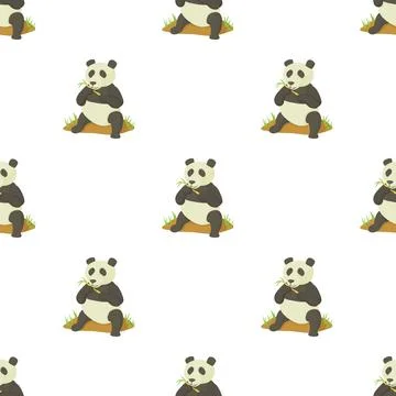 Panda pattern seamless vector Stockillustratie