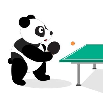 Panda plays table tennis. Stockillustratie