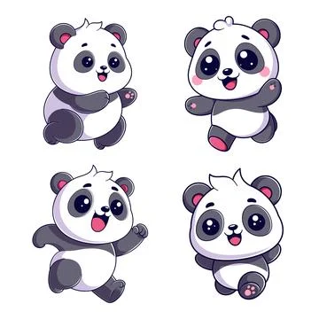 Panda is running, package design Stock Illustration