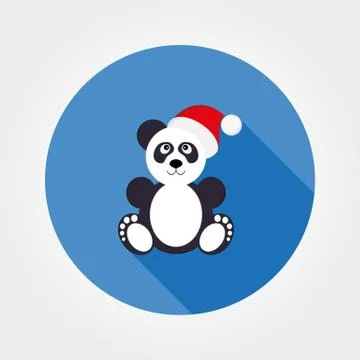 Panda in Santa hat Stock Illustration