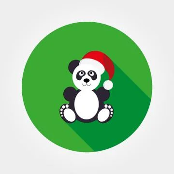 Panda in Santa hat Stock Illustration