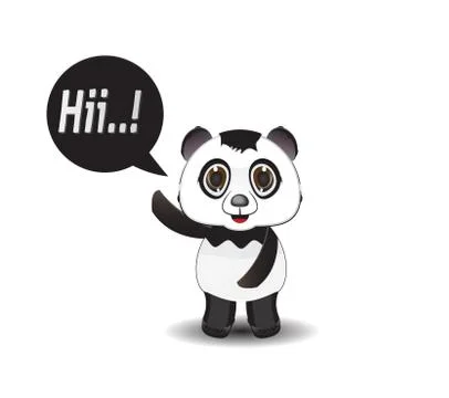 Panda say hii Stock Illustration