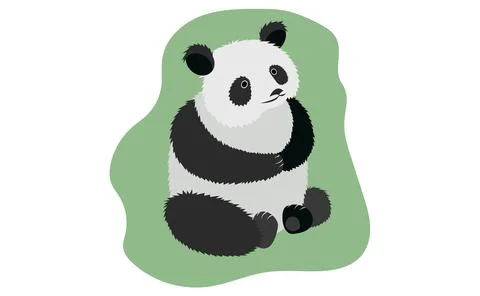 Panda Sitting on green background vector illustration EPS10. Stock Illustration