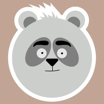 Panda. A sticker with a panda's face. Stock Illustration