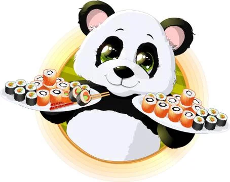 Panda sushi Stock Illustration