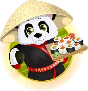 Panda sushi Stock Illustration