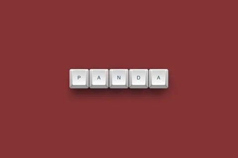 Panda text on a 3d keyboard button with shadow concept series Stock Illustration