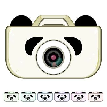 Panda toy camera creating fun memorable childhood moments Stock Illustration