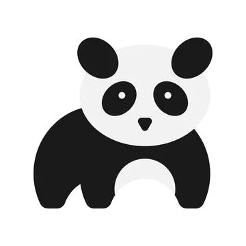 Panda vector icon isolated on white background Stock Illustration