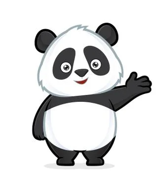 Panda in welcoming gesture Stock Illustration