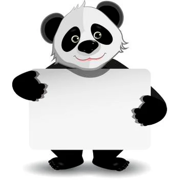 Panda with white background Stock Illustration