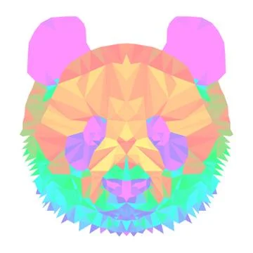 Panda2 head polygon isolated vector Stock Illustration