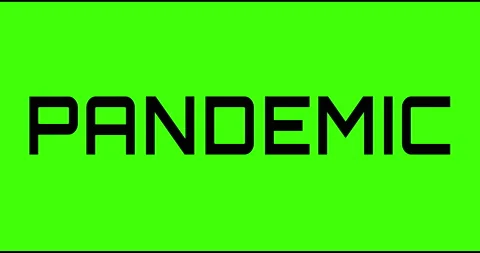 Pandamic text green screen, masked glitched effect. Stock Footage 132623315