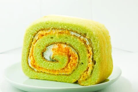 Pandan cake. Stock Photos