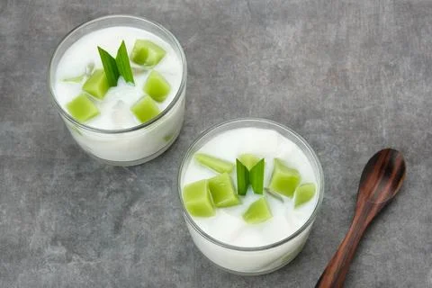 Pandan Coconut Dessert Stock Photos