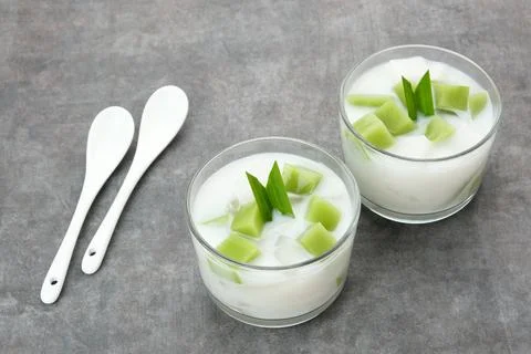 Pandan Coconut Dessert Stock Photos