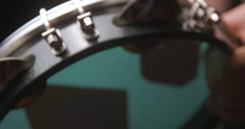Pandeiro playing slow motion close up 4K Stock Footage 148894942