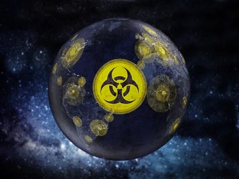 Pandemia map featuring red population zones. 3D illustration Stock Illustration