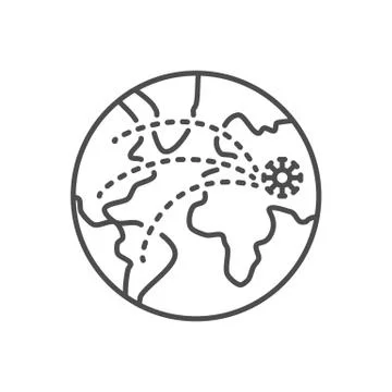 Pandemia related vector thin line icon Stock Illustration