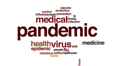 Pandemic animated word cloud, text design animation. Stock Footage 72256274