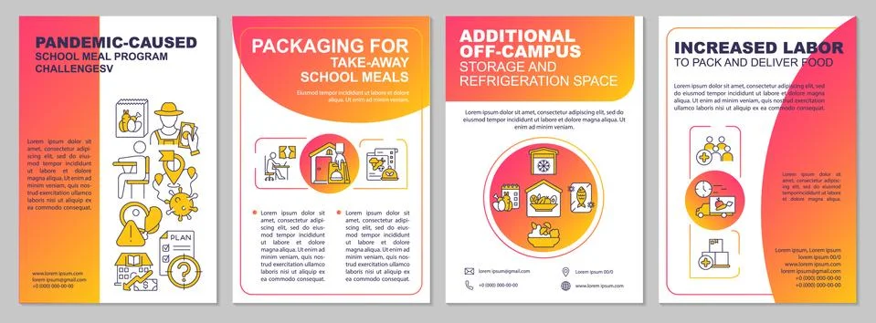 Pandemic caused school meal program challenges brochure template イラスト素材