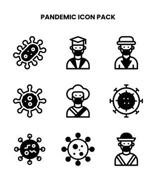 Pandemic DuoTone Vector Icons Pack Stockillustratie