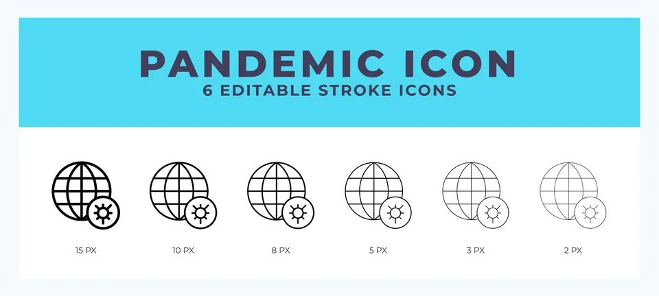 Pandemic icon with different stroke. Editable stroke. Vector illustration. Stock Illustration