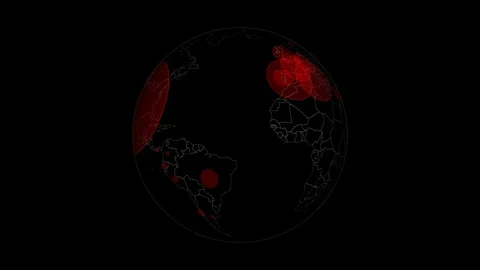 Pandemic Spread all over the globe animation Video stock 128152661