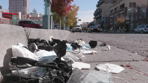 Pandemic Trash Stock Footage 169777607