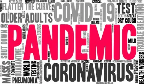Pandemic Word Cloud Stock Illustration