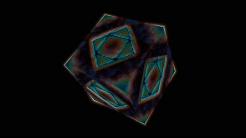 Pandora eternal magic flame cube empty core energy surface and fast release Stock Footage 149165739