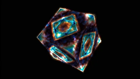 Pandora eternal magic flame cube empty core energy surface and fast release Stock Footage 150004505
