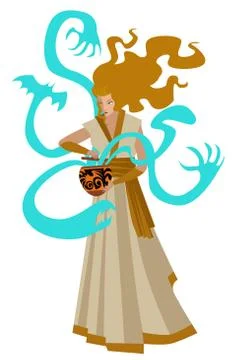 Pandora opening box Stock Illustration