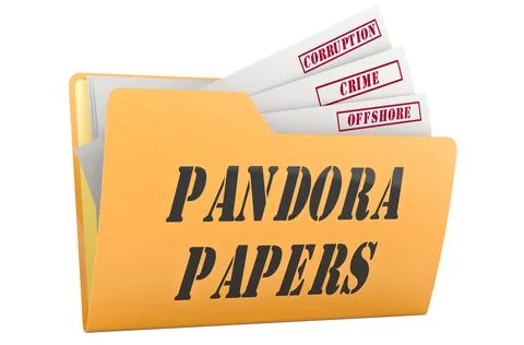 Pandora Papers, concept. 3D rendering Stock Illustration
