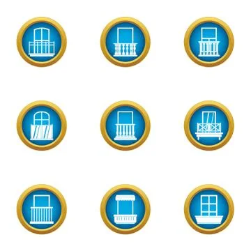Pane icons set, flat style Ilustración de archivo