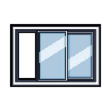 Pane window frame pixel art vector illustration Stock Illustration
