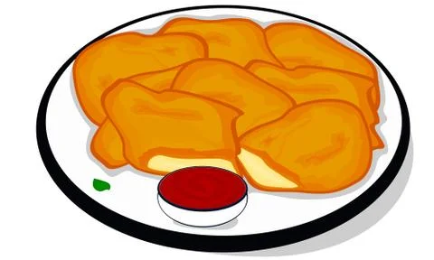 Paneer Pakora indian snacks Vector Stock Illustration