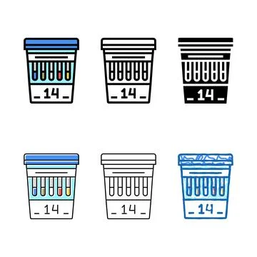 Panel 14 drug concepts test color icon vector 스톡 일러스트