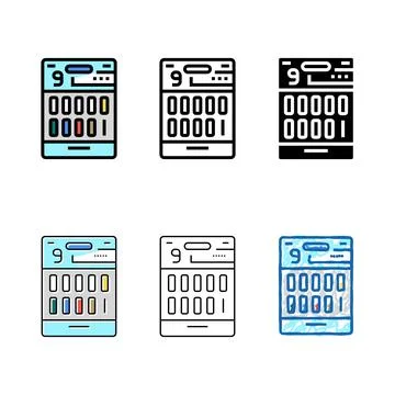 Panel 9 drug modern test color icon vector 스톡 일러스트