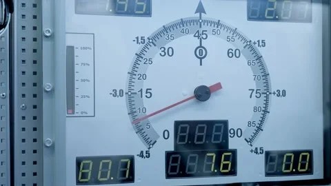 Panel with analog mechanical dial indicator and their digital and LED duplicatio Stock Footage 217981359