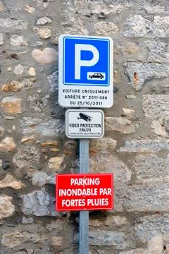Panel of circulation on a carpark Stock Photos