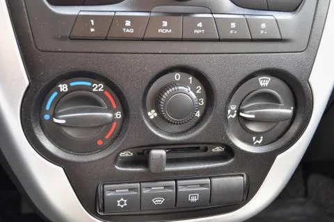 Panel for climate control and ventilation inside the car Stock Photos