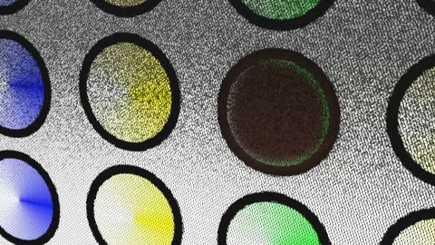 Panel of colored dots, dissolving into swirling particles. Stock Footage 122776171