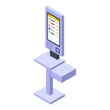 Panel device service icon isometric vector. Check touch monitor Stock Illustration